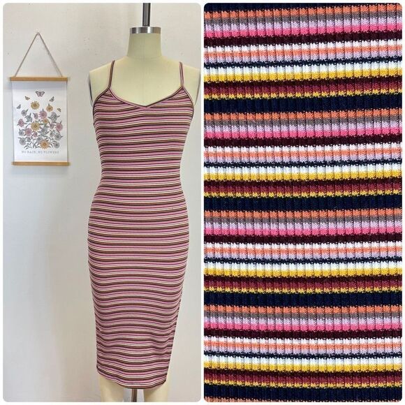 Active USA 🇺🇸- Knit 🧶 Stripped Tight Dress - Picture 1 of 4